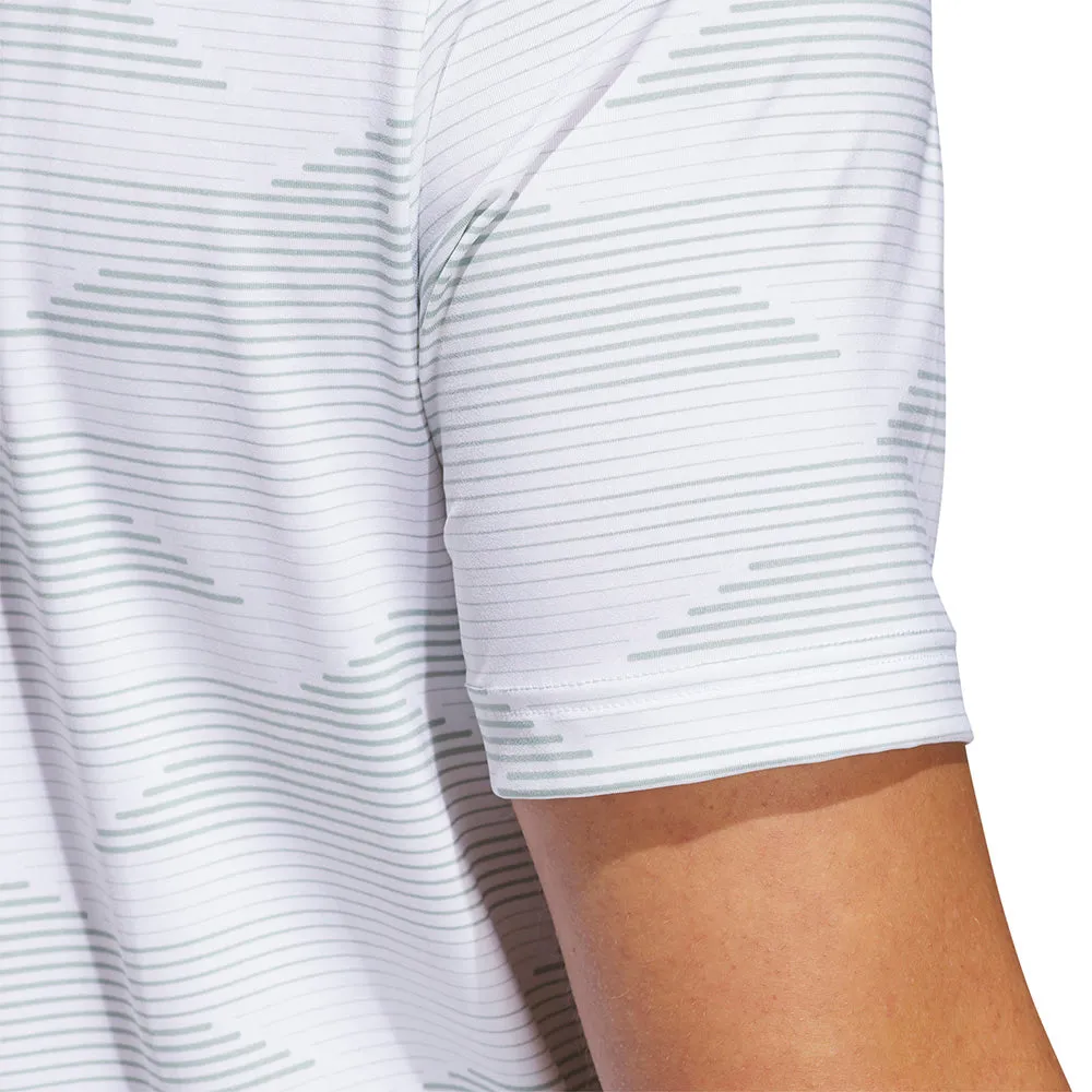 Adidas Ultimate365 Speed Stripe Polo Shirt - White/Silver Green Holiday Sale Spring Sale