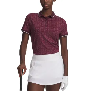Under Armour Women'S Drive Jacquard Golf Polo Shirt - Dark Maroon/Fuchsia Dusk/White Black Friday Exclusive Economical