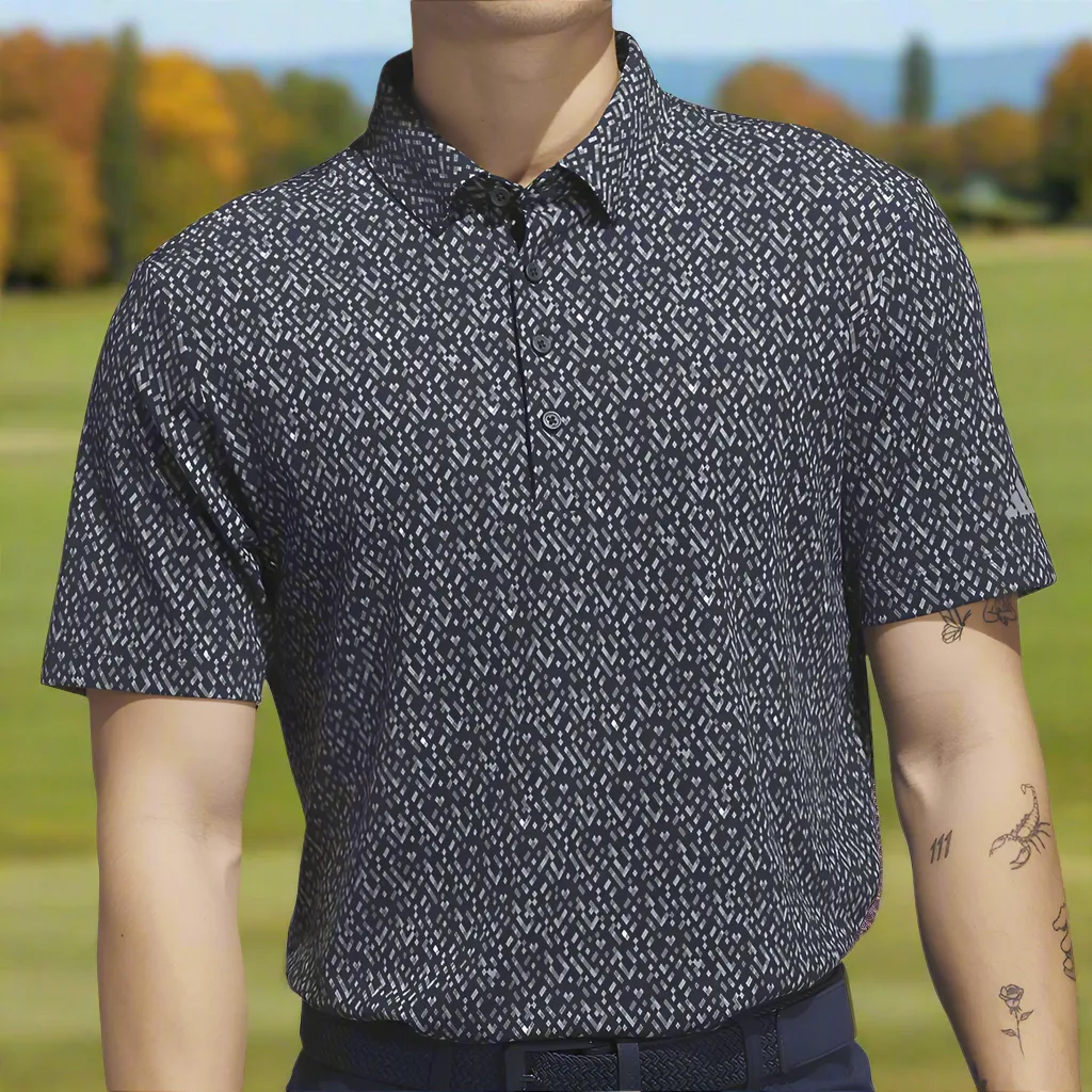 Adidas Ultimate365 Micro Argyle Polo Shirt - Collegiate Navy/Grey Three Biggest Sale of the Year Autumn Sale