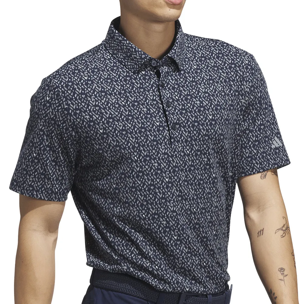 Sweetest Day Sale Own the Streets Adidas Ultimate365 Micro Argyle Polo Shirt - Collegiate Navy/Grey Three