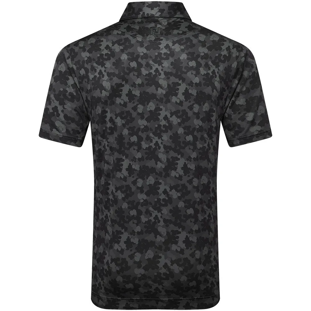 Footjoy Pop Camo Lisle Polo Shirt - Black Power Every Step