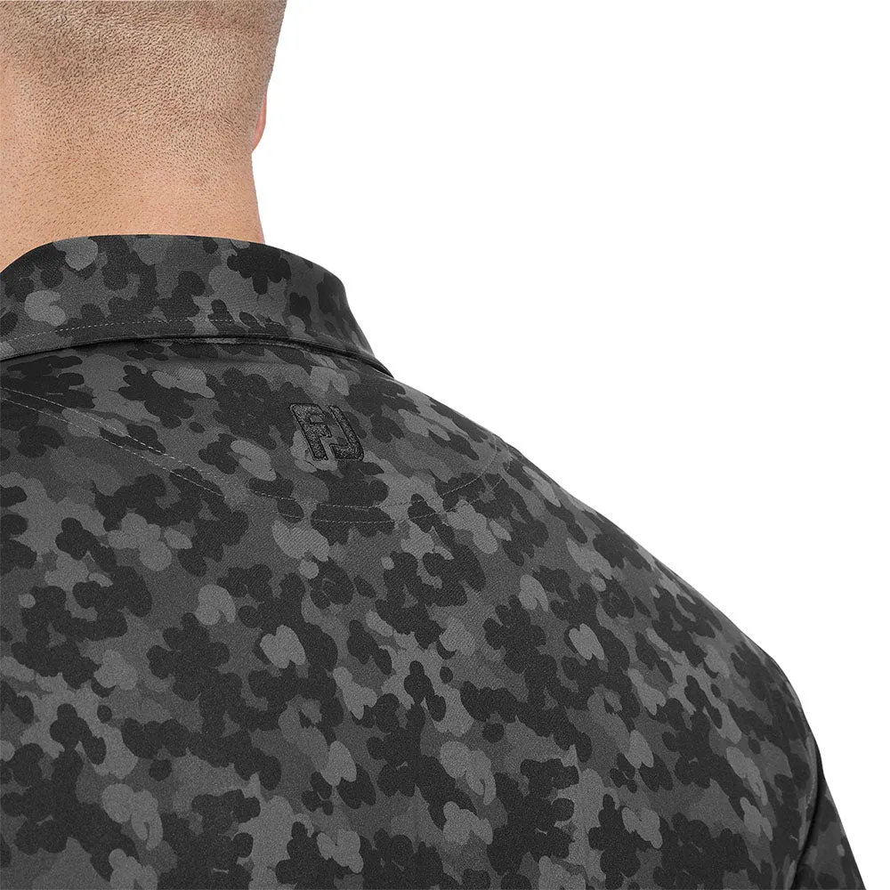 Walk Loud Stay in Motion Footjoy Pop Camo Lisle Polo Shirt - Black