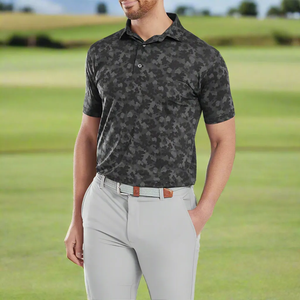 Footjoy Pop Camo Lisle Polo Shirt - Black Loud Looks, Smooth Moves Winter Sale