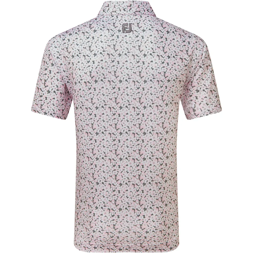 Confidence Starts Here Built to Move You Footjoy Primrose Print Lisle Polo Shirt - Light Pink