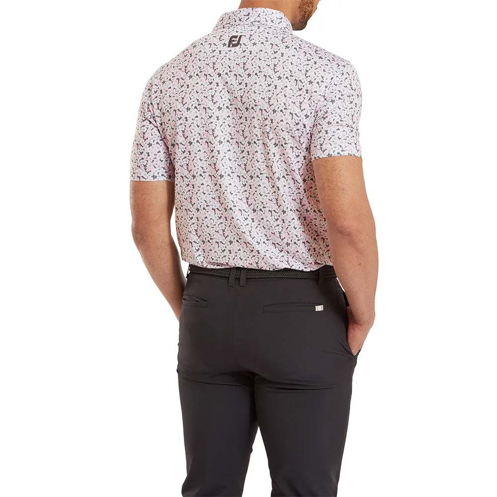 Move Beyond Ordinary Footjoy Primrose Print Lisle Polo Shirt - Light Pink