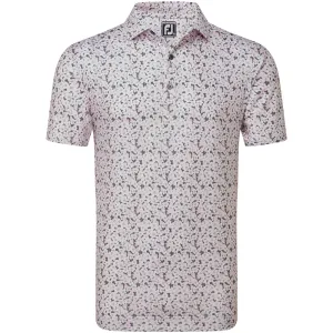 Built for the Bold Footjoy Primrose Print Lisle Polo Shirt - Light Pink