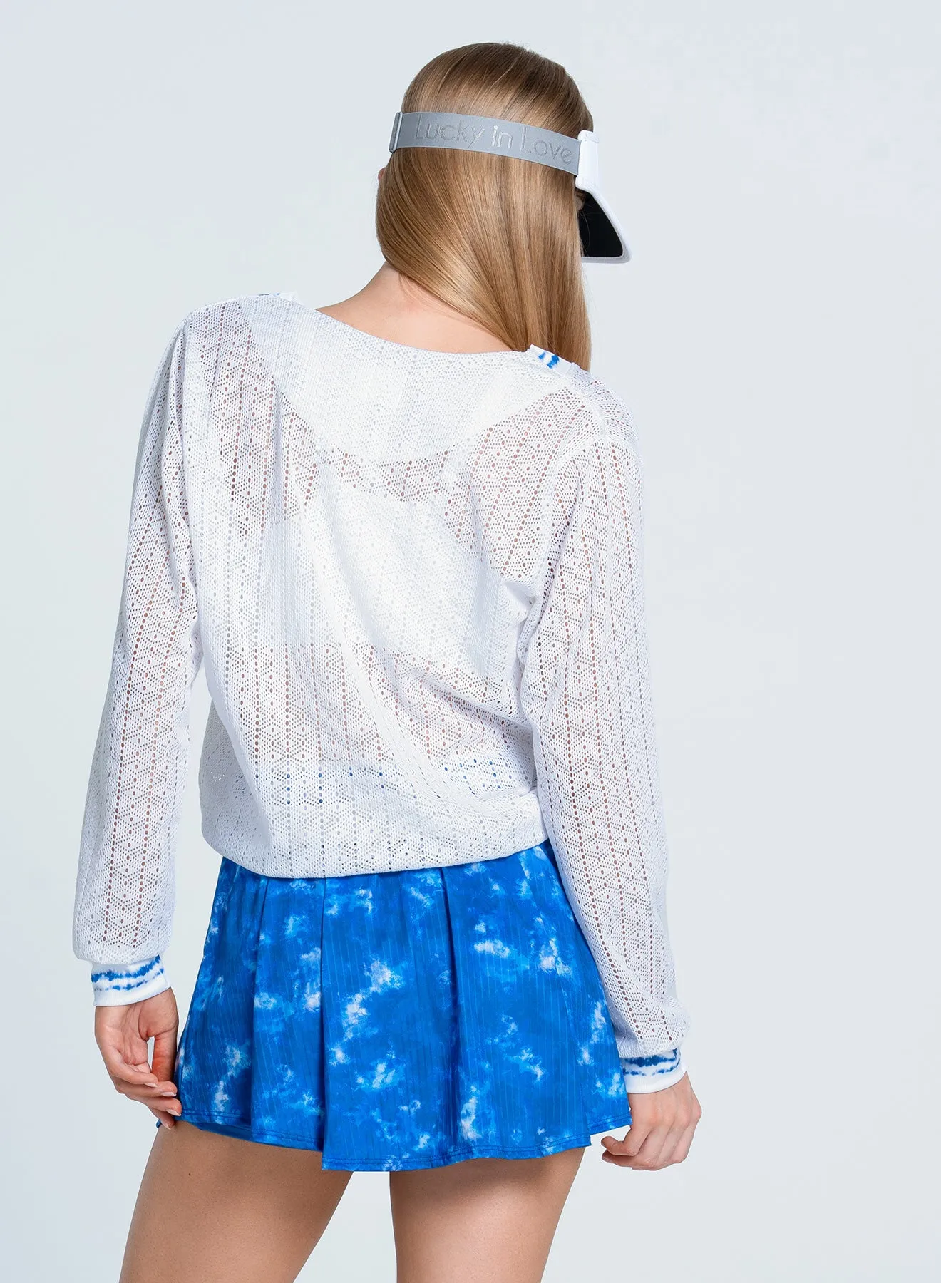 Deal Of The Century Economical Shibori Stripe Lace Pullover