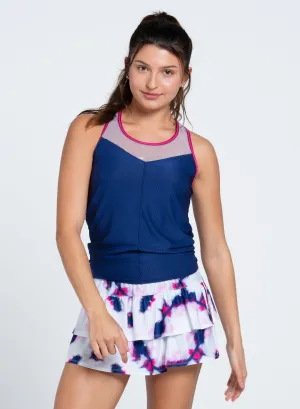 Shimmer On Tie Back Tank Style Meets Power