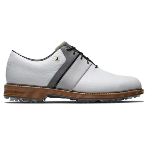 Footjoy Premiere Series Packard Lx Spiked Waterproof Shoes - White/Grey/Black Walk with Purpose