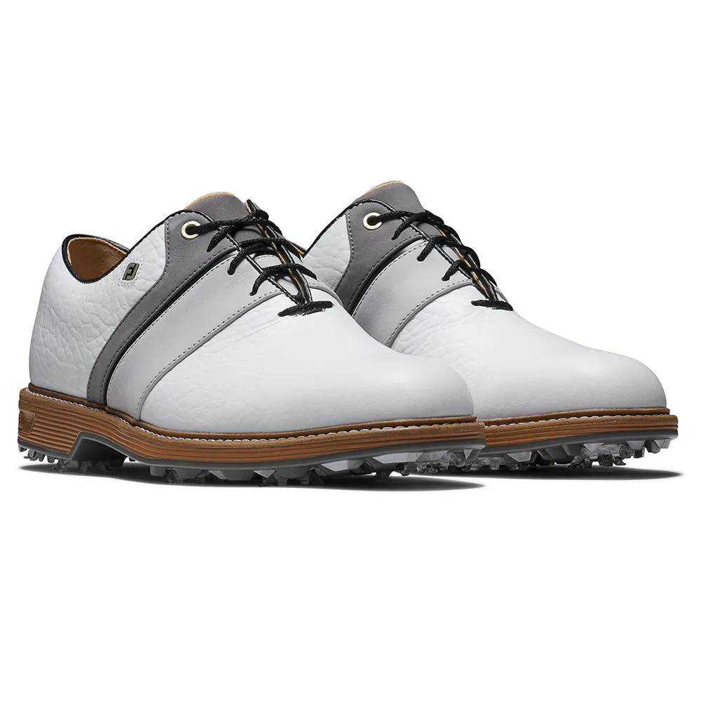 Footjoy Premiere Series Packard Lx Spiked Waterproof Shoes - White/Grey/Black Not for the Ordinary Own the Moment
