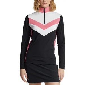 Rlx Ralph Lauren Women'S Power Stretch 1/4 Zip Pull Over - Polo Black/Desert Rose Multi Economical Father's Day Sale