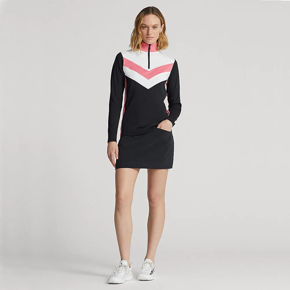 Rlx Ralph Lauren Women'S Power Stretch 1/4 Zip Pull Over - Polo Black/Desert Rose Multi All Saints' Day Sale