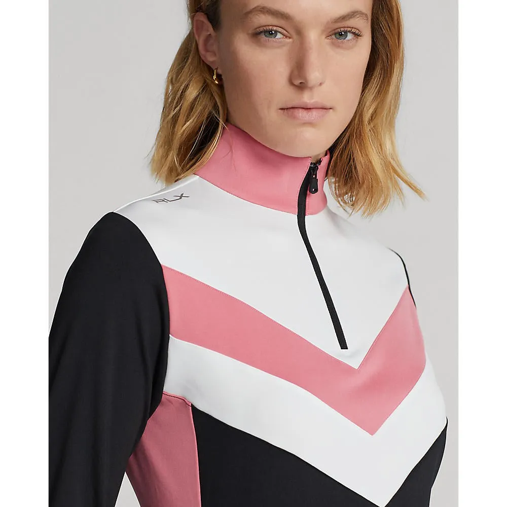 Black Friday Sale Rlx Ralph Lauren Women'S Power Stretch 1/4 Zip Pull Over - Polo Black/Desert Rose Multi