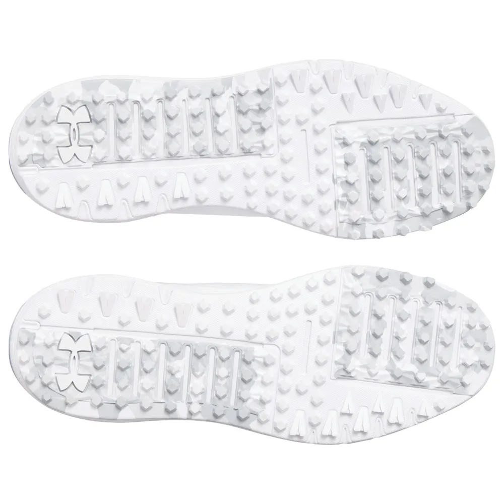 Under Armour Drive Fade Spikeless Waterproof Shoes - White/White/Metallic Silver Mother's Day Sale