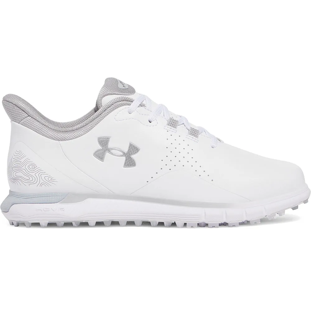 Under Armour Drive Fade Spikeless Waterproof Shoes - White/White/Metallic Silver Born to Stand Out Memorial Day Sale