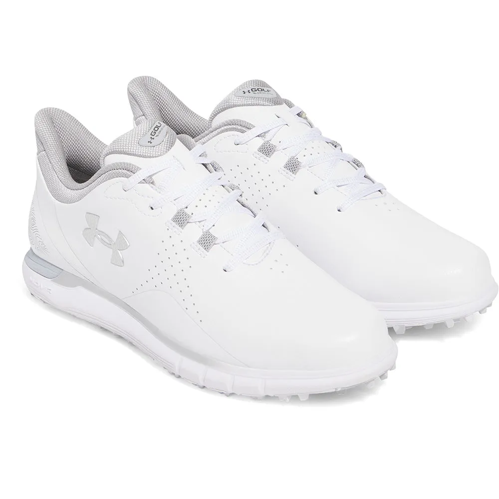 Black Friday Exclusive All Saints' Day Sale Under Armour Drive Fade Spikeless Waterproof Shoes - White/White/Metallic Silver
