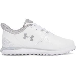 Under Armour Drive Fade Spikeless Waterproof Shoes - White/White/Metallic Silver Born to Stand Out Memorial Day Sale