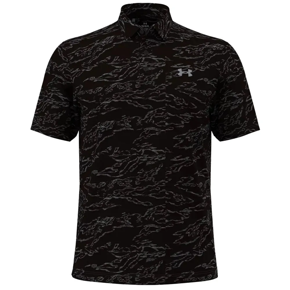 Built to Perform Move Beyond Ordinary Under Armour Drive Jacquard Polo Shirt - Black/Steel/Black