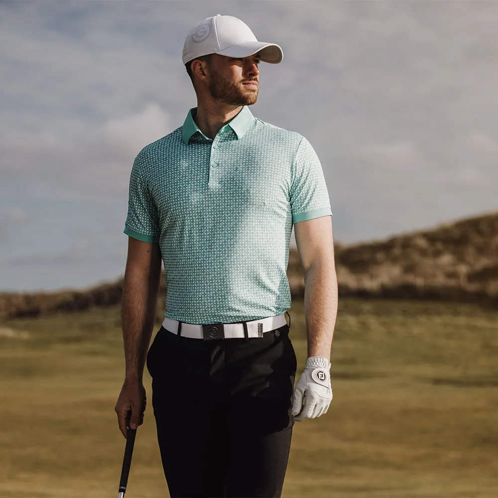 Game-Changer Footwear Galvin Green Melvin Polo Shirt - Atlantis Green/White