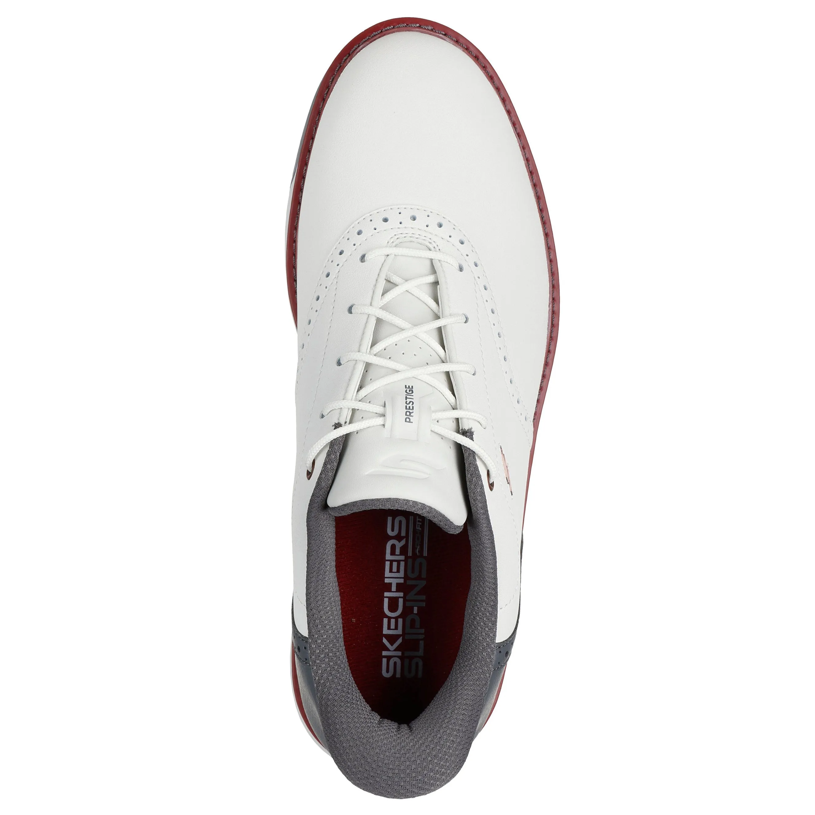 Special Offer Own Every Step Skechers Go Golf Prestige Spikeless Golf Shoes - Natural/Grey