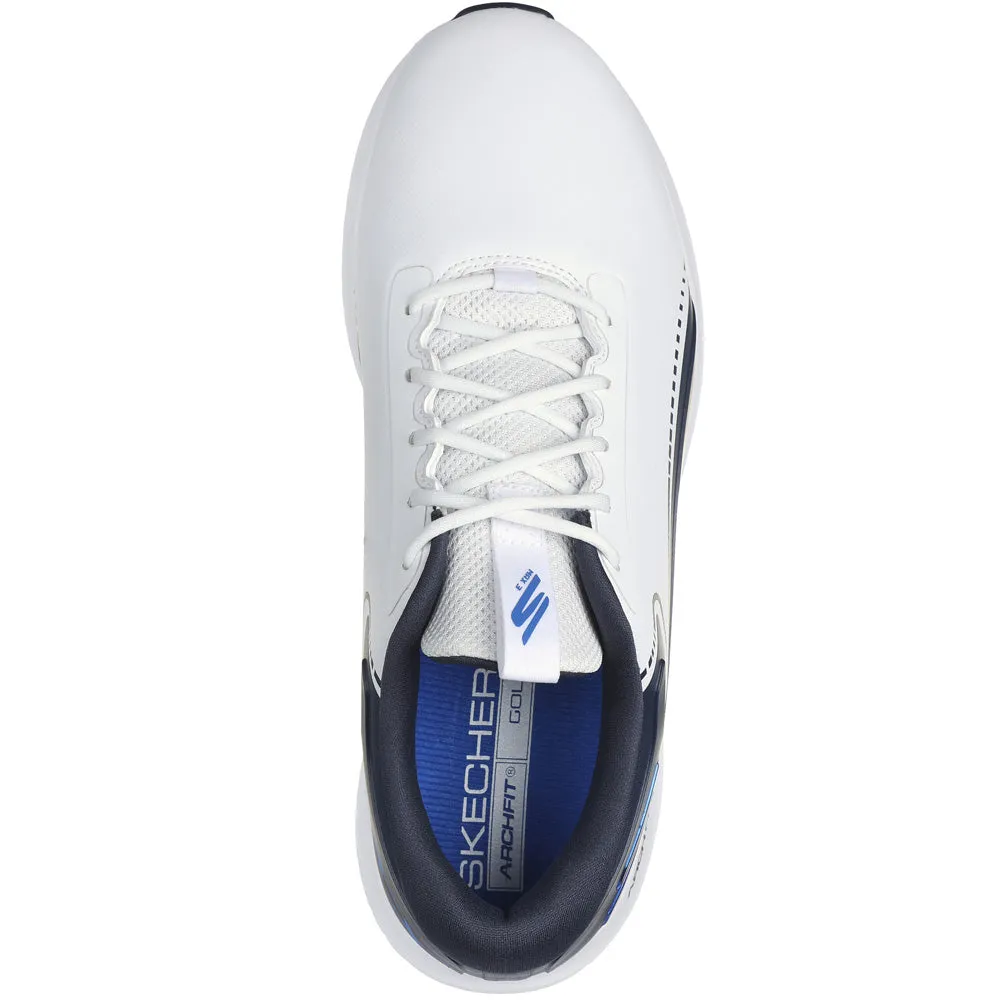 Independence Day Sale Skechers Go Golf Max 3 Spikeless Waterproof Shoes - White/Navy/Blue