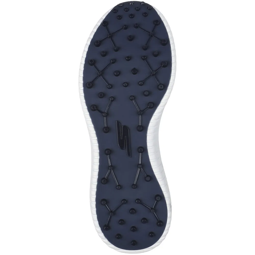 Christmas Eve Sale Skechers Go Golf Max 3 Spikeless Waterproof Shoes - White/Navy/Blue