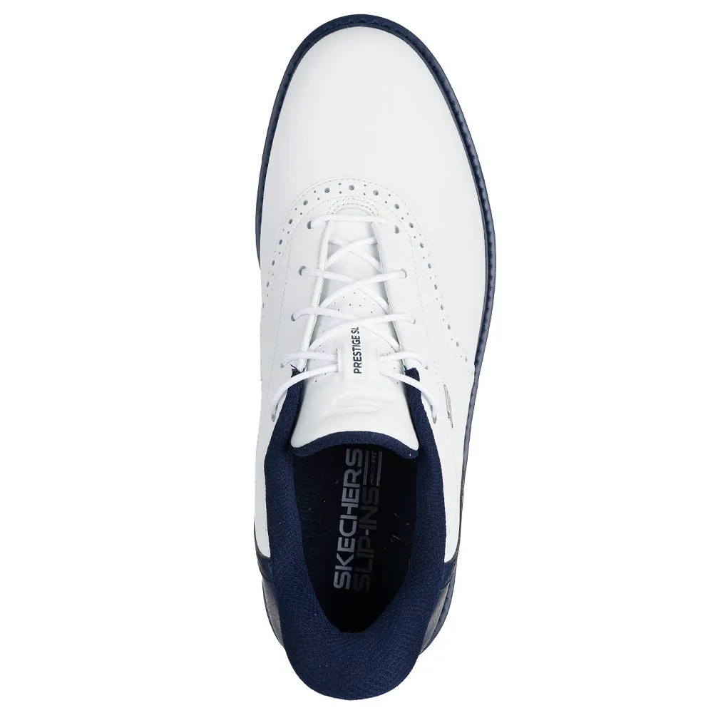 Mother's Day Sale Make a Statement Skechers Go Golf Prestige Spikeless Waterproof Shoes - White/Navy