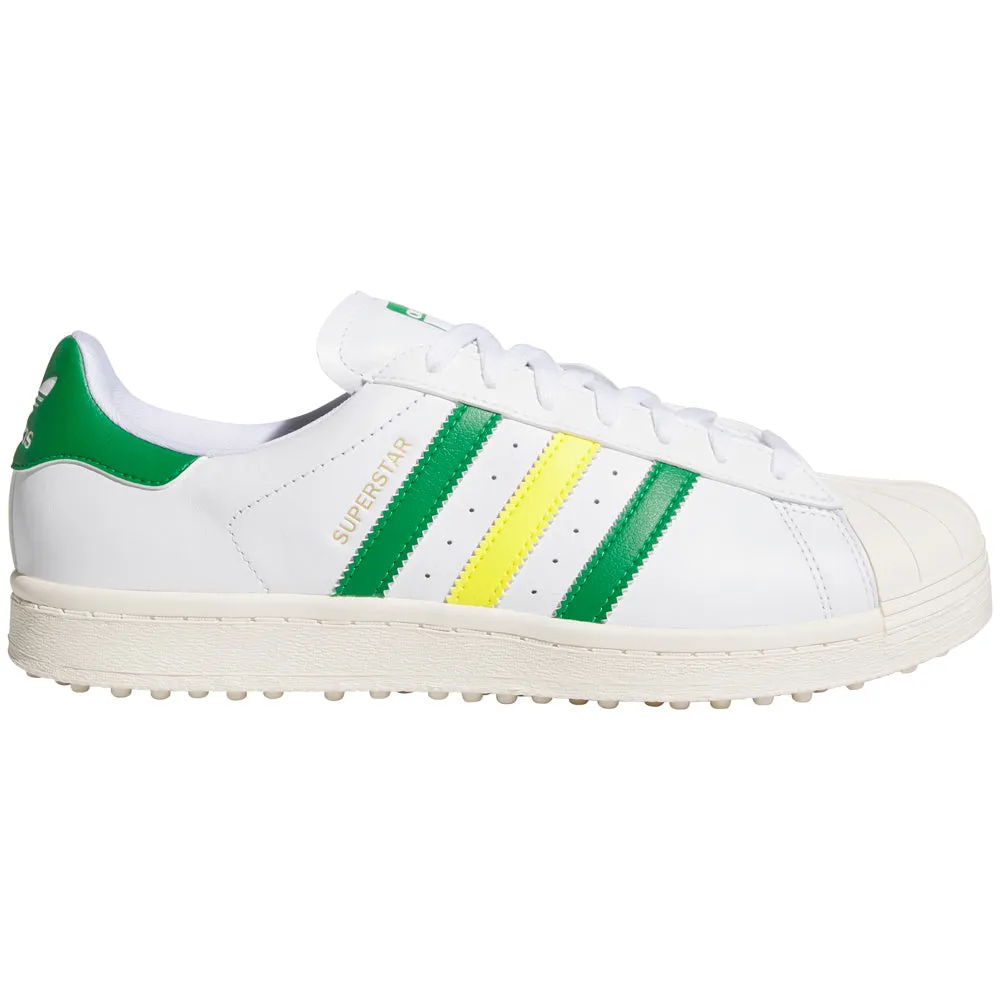 Fearlessly You Adidas Golf Originals Superstar Spikeless Shoes - White/Green/Yellow