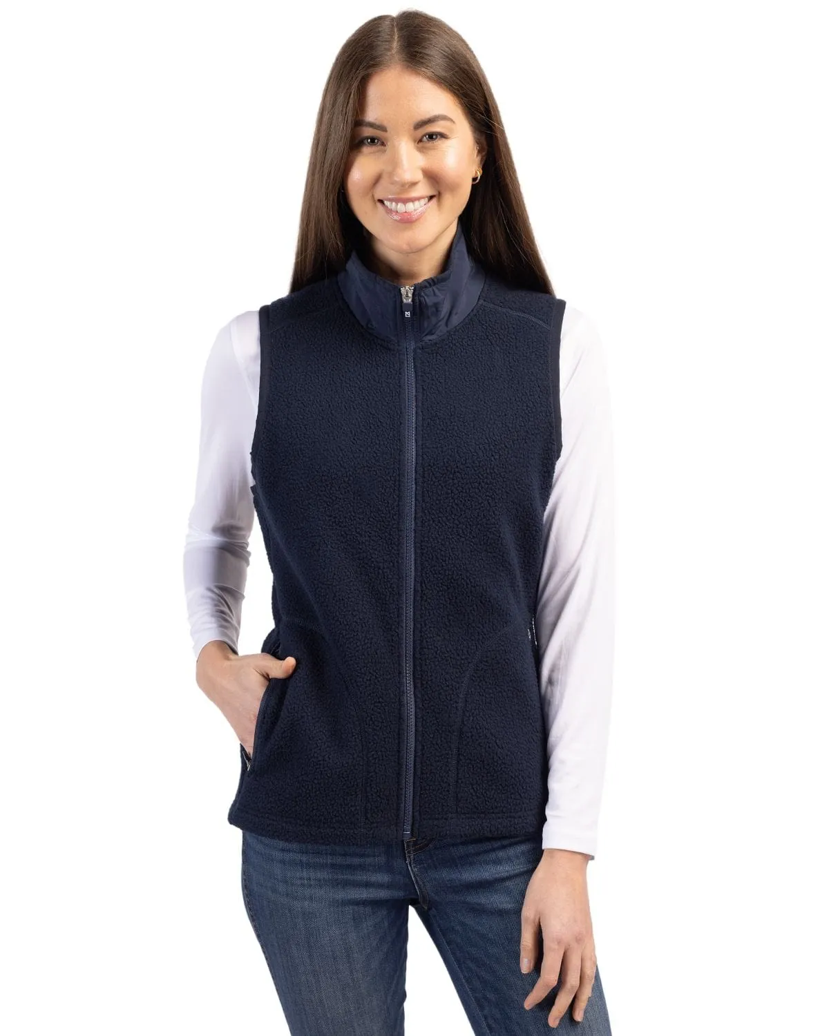 Affordable Steal Cutter & Buck - Women'S Cascade Eco Sherpa Fleece Vest