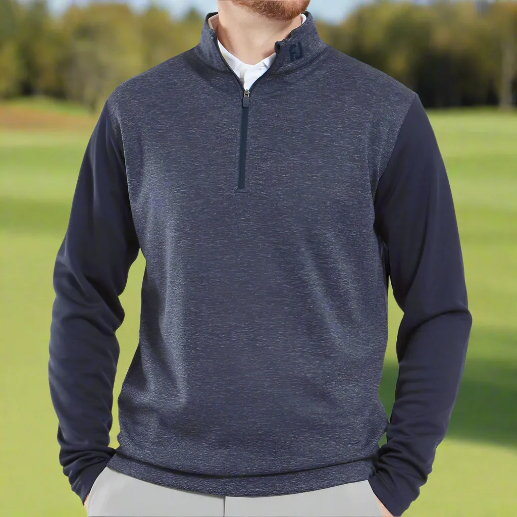 Footjoy Tonal Heather Chill-Out Pullover - Navy Born to Stand Out Lead with Style