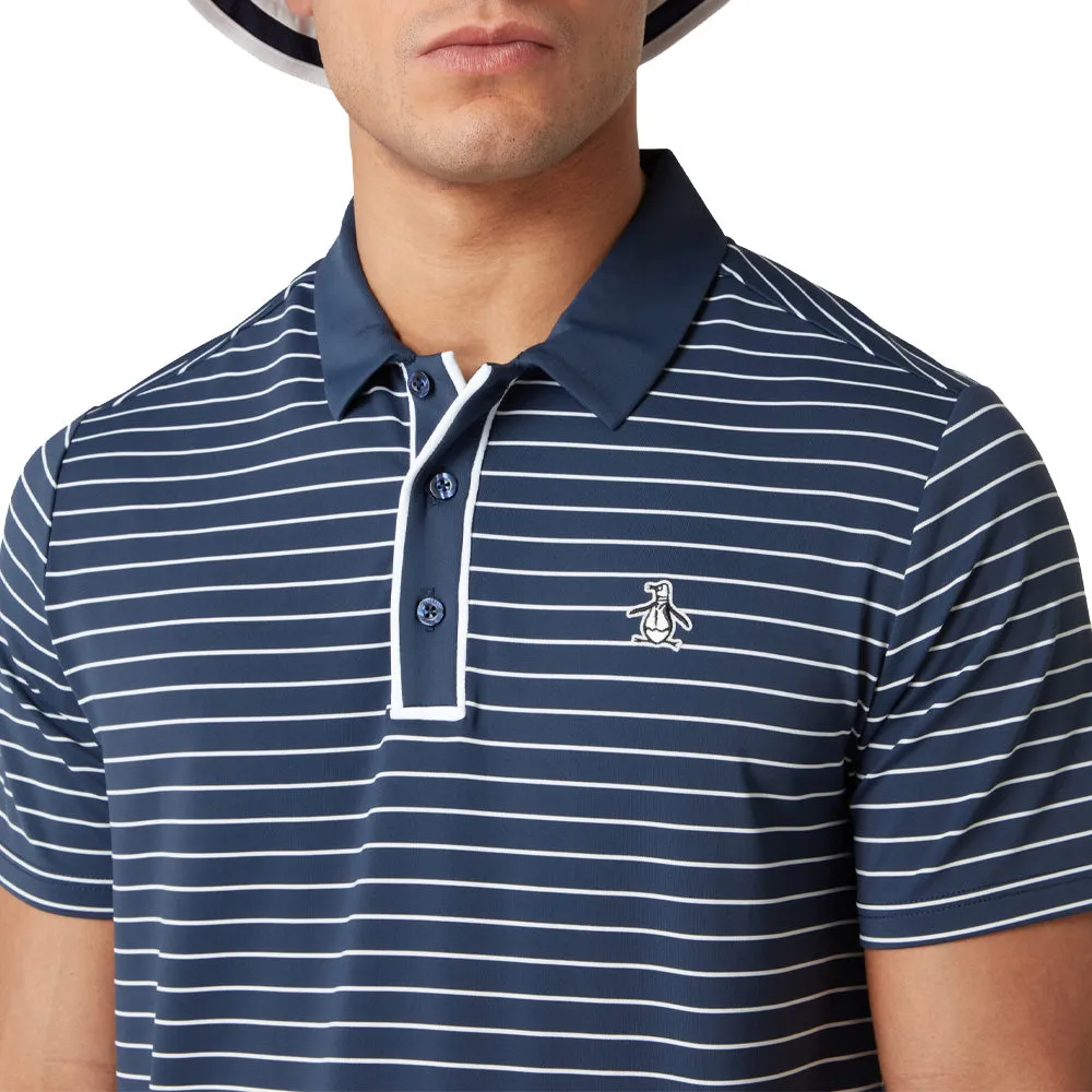Original Penguin Heritage Stripe Polo Shirt - Black Iris Special Offer