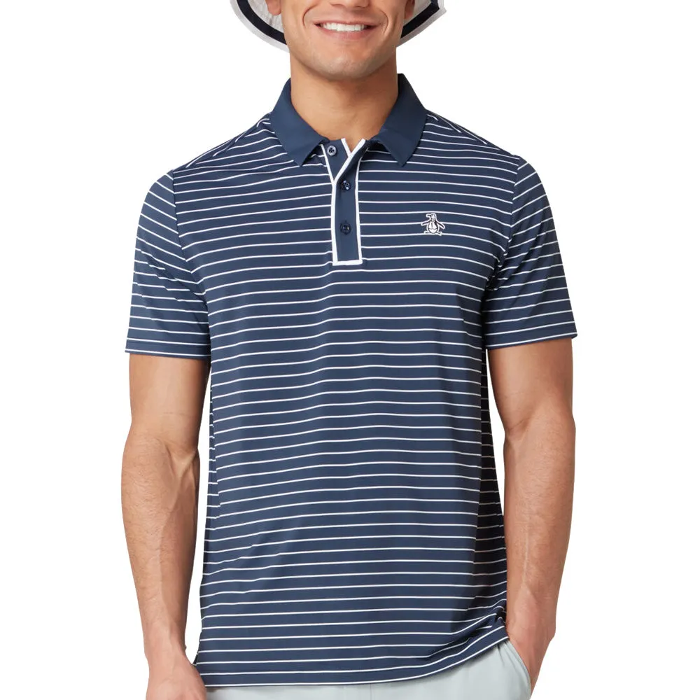 Steal Loud Looks, Smooth Moves Original Penguin Heritage Stripe Polo Shirt - Black Iris