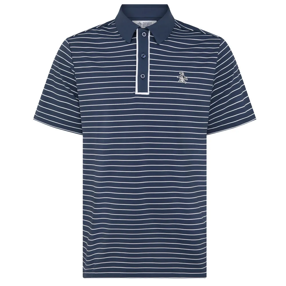 Clearance Sale Original Penguin Heritage Stripe Polo Shirt - Black Iris