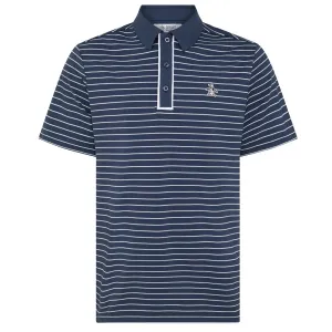 Clearance Sale Original Penguin Heritage Stripe Polo Shirt - Black Iris