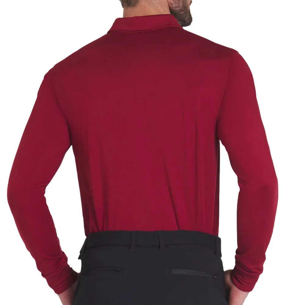 Command Attention Black Friday Offer Puma Cloudspun Longsleeve Midweight Polo Shirt - Intense Red/Redmazing