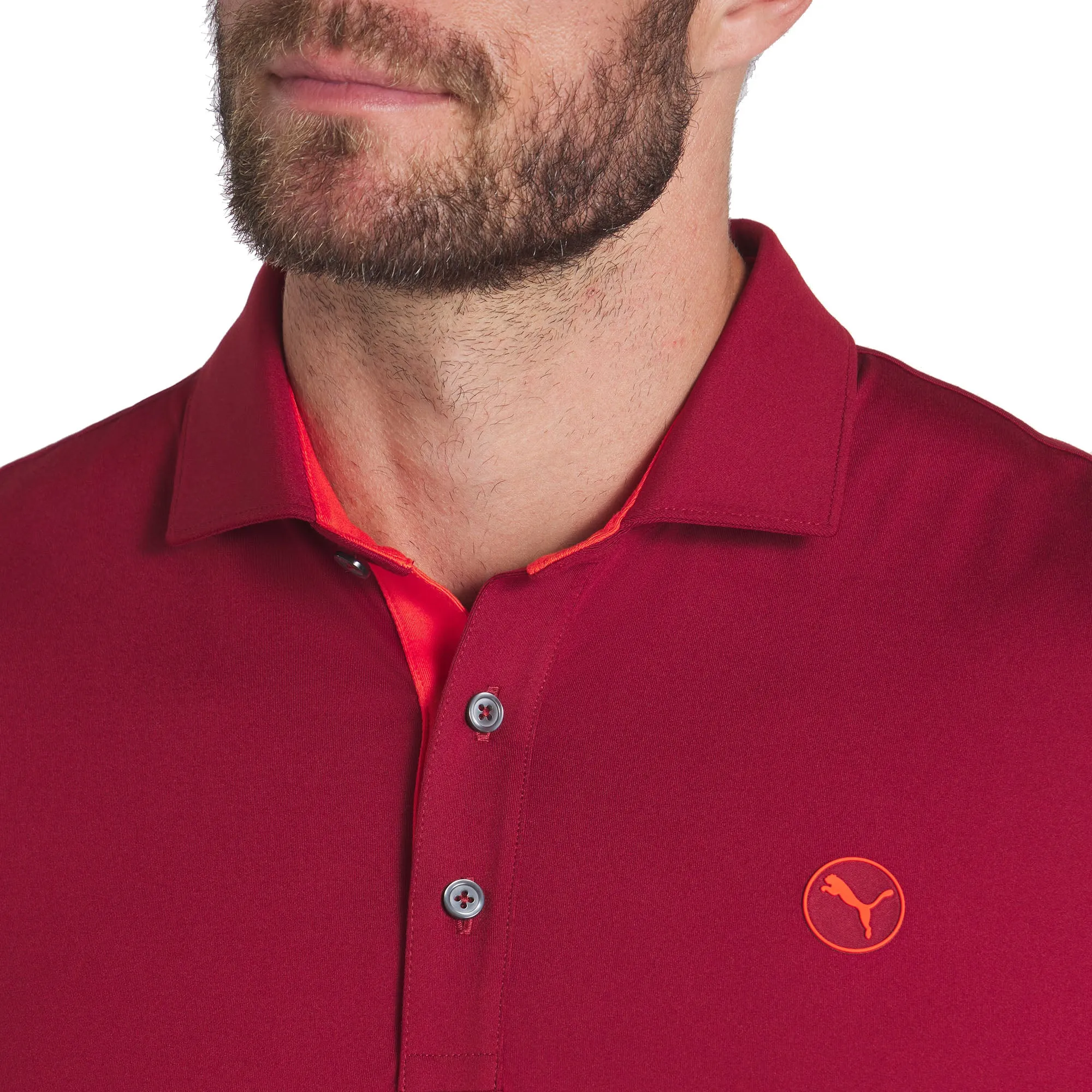 Gear Up and Go Puma Cloudspun Longsleeve Midweight Polo Shirt - Intense Red/Redmazing