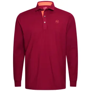 Loud Looks, Smooth Moves Lead with Style Puma Cloudspun Longsleeve Midweight Polo Shirt - Intense Red/Redmazing