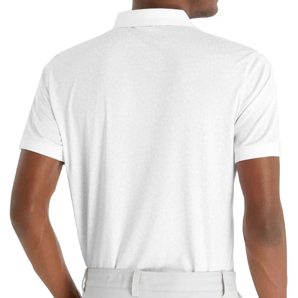 President's Day Sale Calvin Klein Fracture Print Polo Shirt - White/Pale Silver