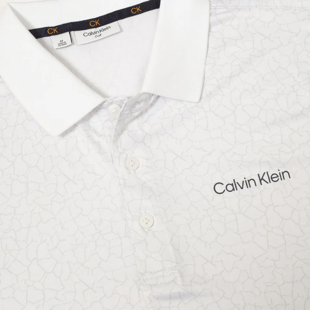 Break Boundaries Own the Moment Calvin Klein Fracture Print Polo Shirt - White/Pale Silver