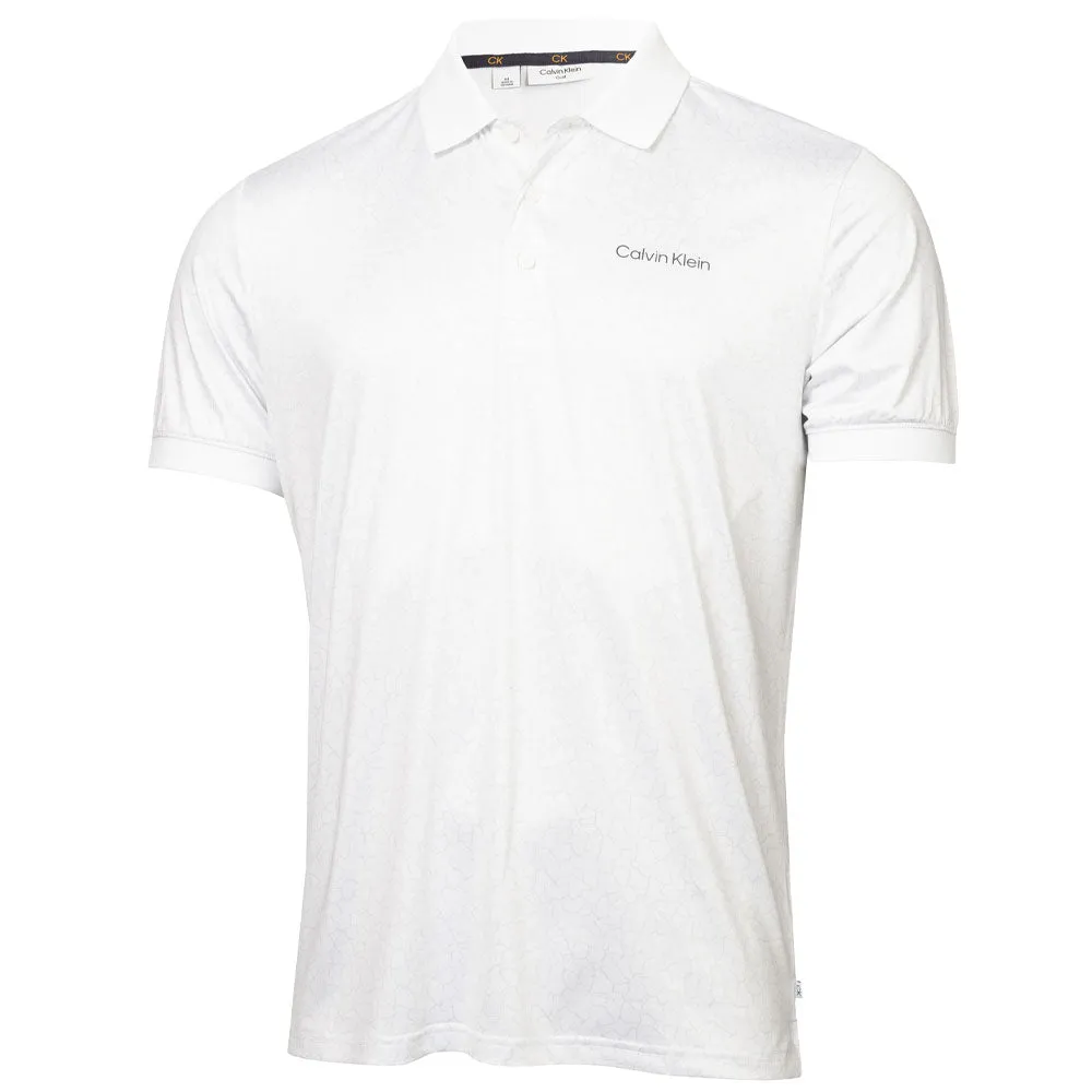 Mother's Day Sale Christmas Day Sale Calvin Klein Fracture Print Polo Shirt - White/Pale Silver