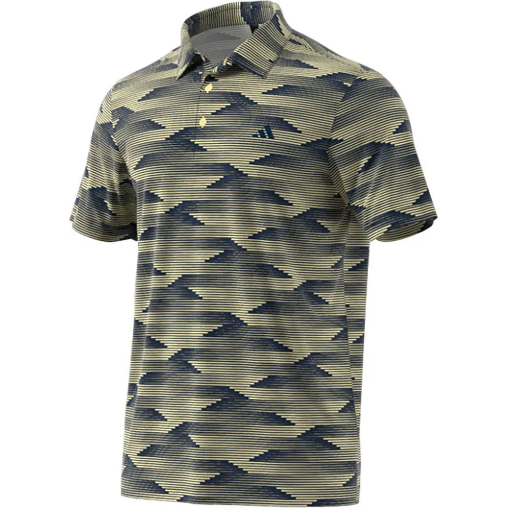 Adidas Ultimate365 Speed Stripe Polo Shirt - Collegiate Navy/Powder Yellow Father's Day Sale Keep Going Strong