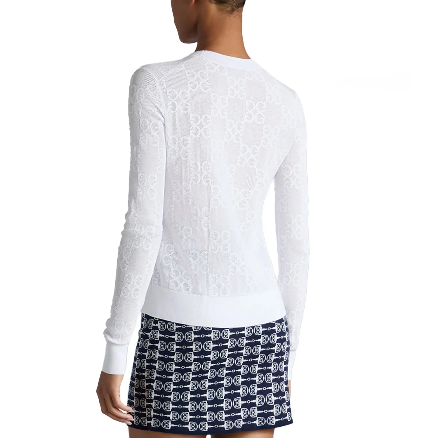 Winter Sale President's Day Sale G/Fore Women'S Pointelle G Crewneck Golf Sweater - Snow