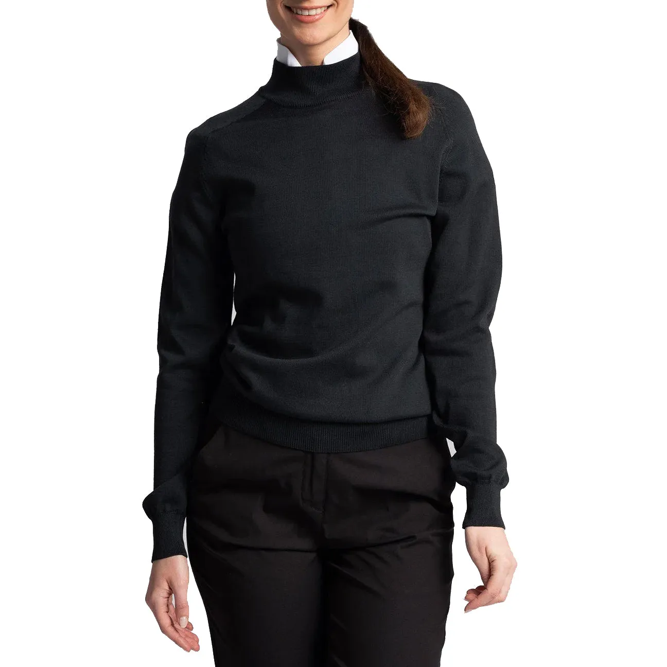Cross Women'S Gillian Crew Golf Knit - Black Winter Sale Halloween Sale