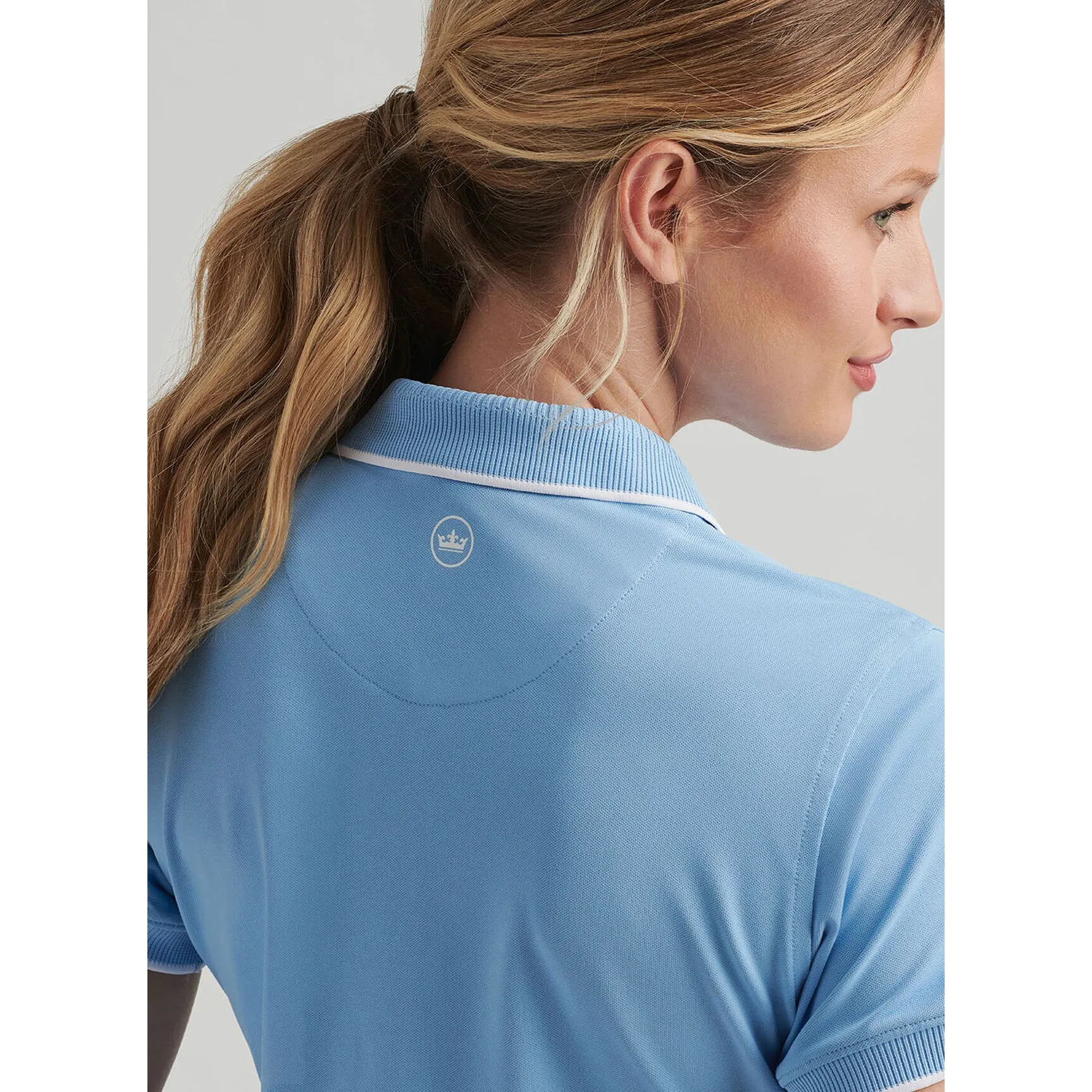 Affordable Peter Millar Women'S Whitworth Sport Mesh Golf Shirt - Cottage Blue/White