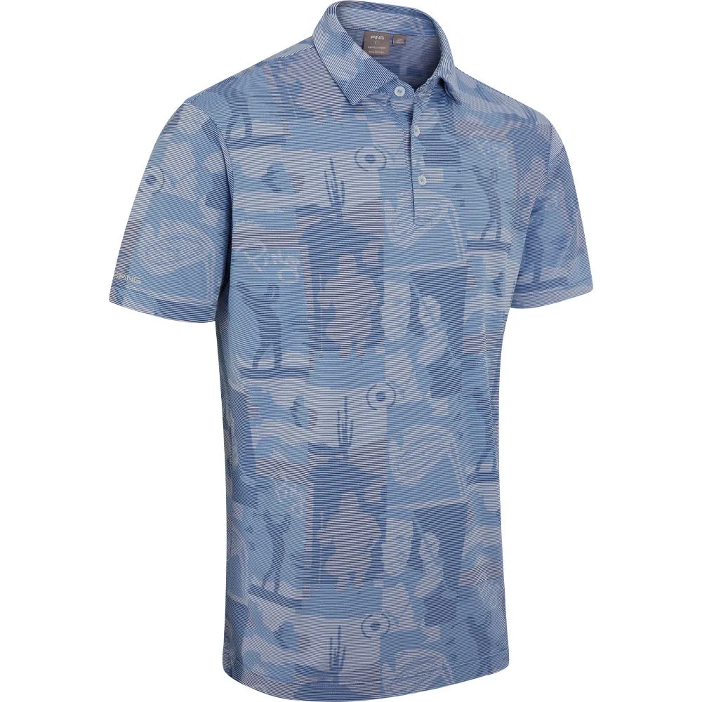 Ping Legacy Polo Shirt - Cornflower Blue Multi Move Like You Mean It