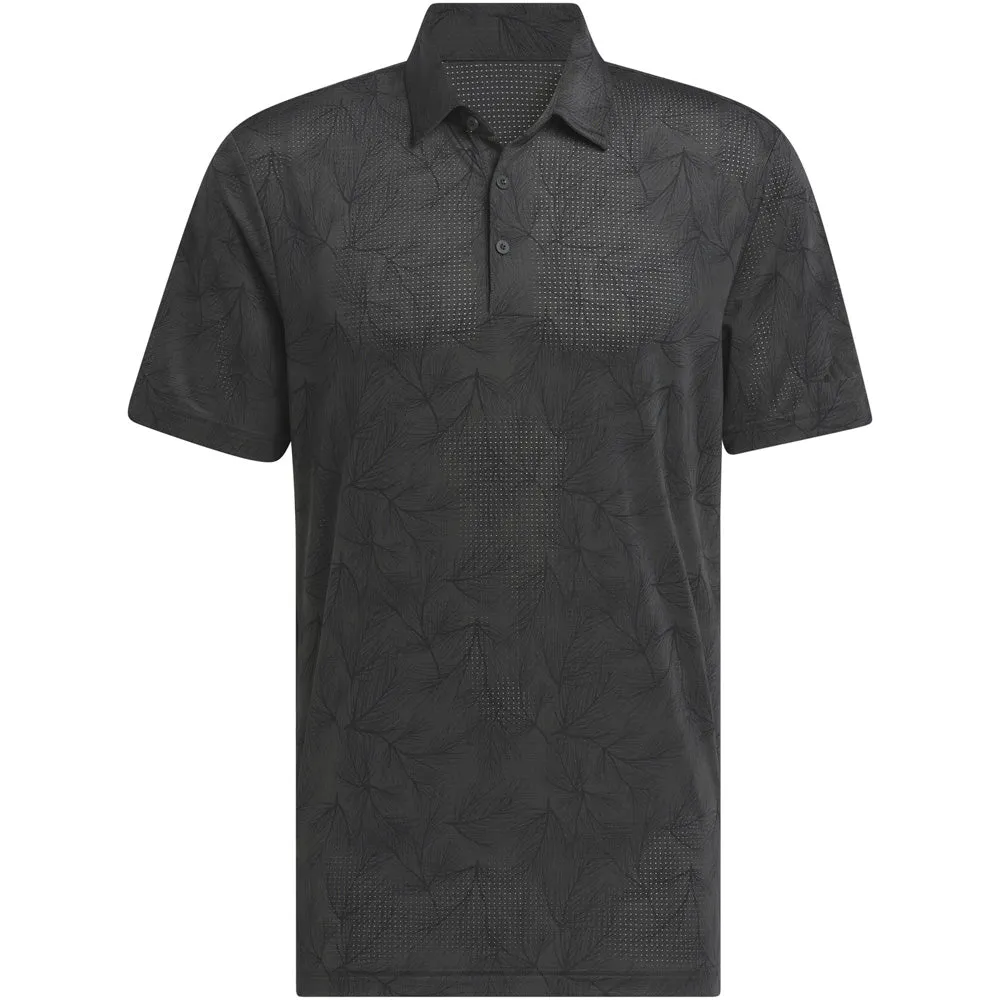 Built to Perform Adidas Ultimate365 Mesh Print Polo Shirt - Carbon/Black