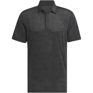 Built to Perform Adidas Ultimate365 Mesh Print Polo Shirt - Carbon/Black