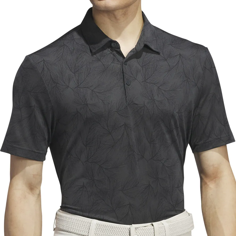 Adidas Ultimate365 Mesh Print Polo Shirt - Carbon/Black Flash Sale