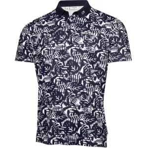 Back To School Sale Never Just Walk Calvin Klein Abstract Print Polo Shirt - White/Evening Blue