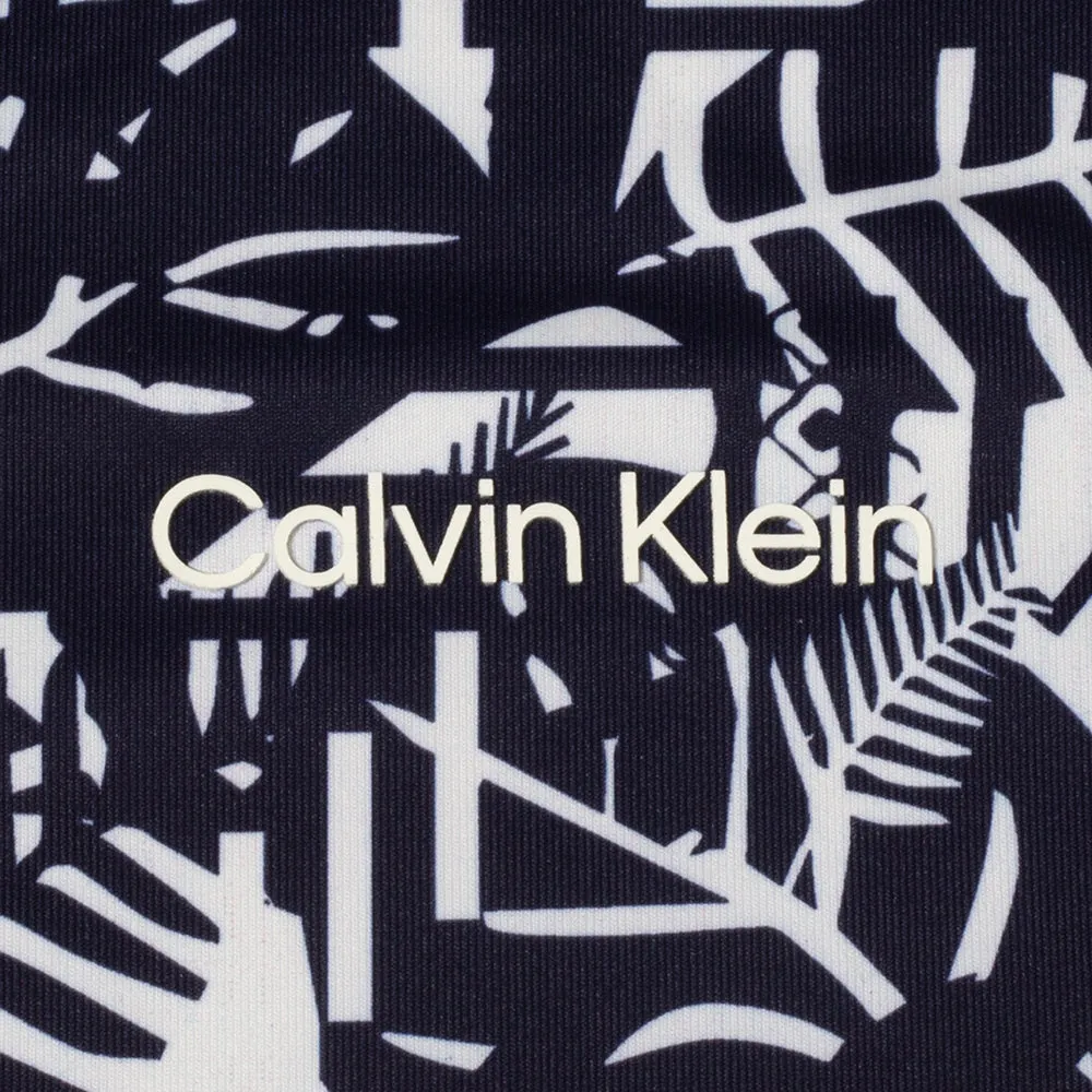 Calvin Klein Abstract Print Polo Shirt - White/Evening Blue Christmas Day Sale Rule the Streets